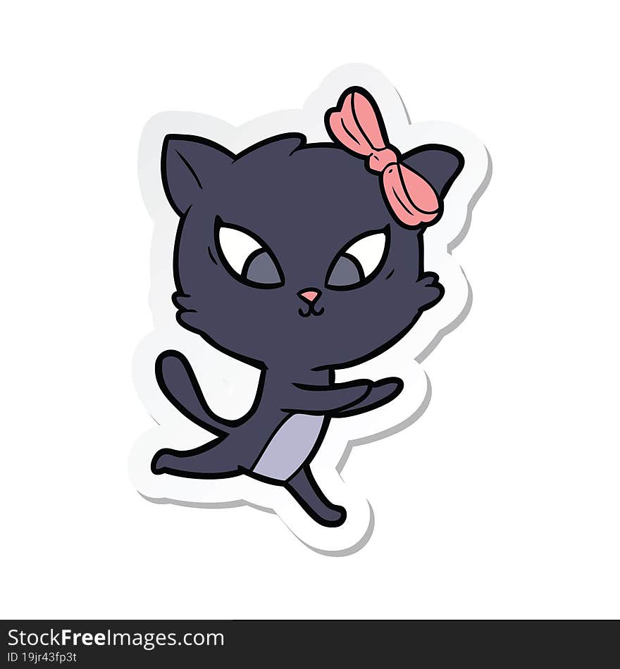 Sticker Of A Cartoon Cat