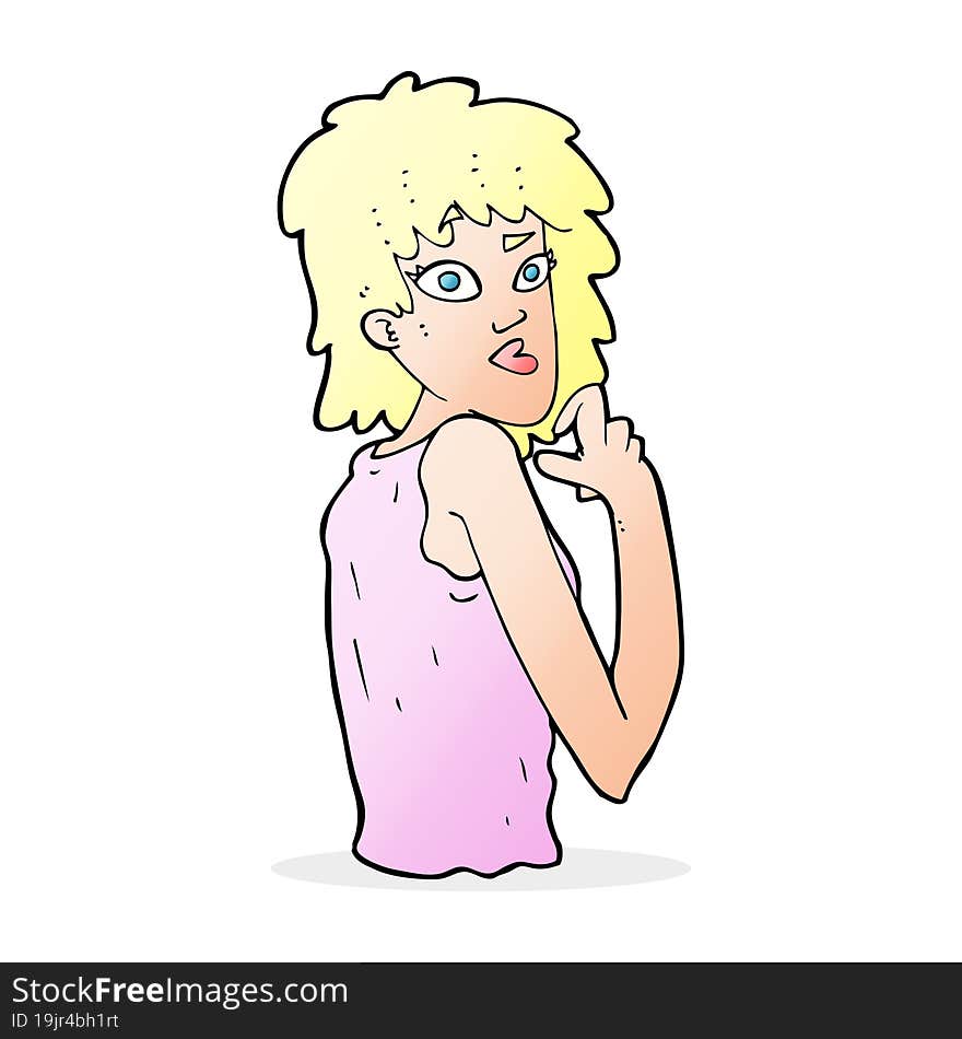 cartoon surprised woman