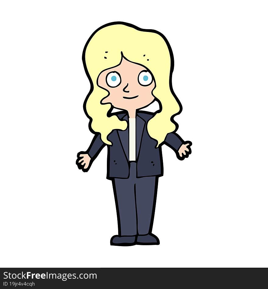 cartoon friendly business woman