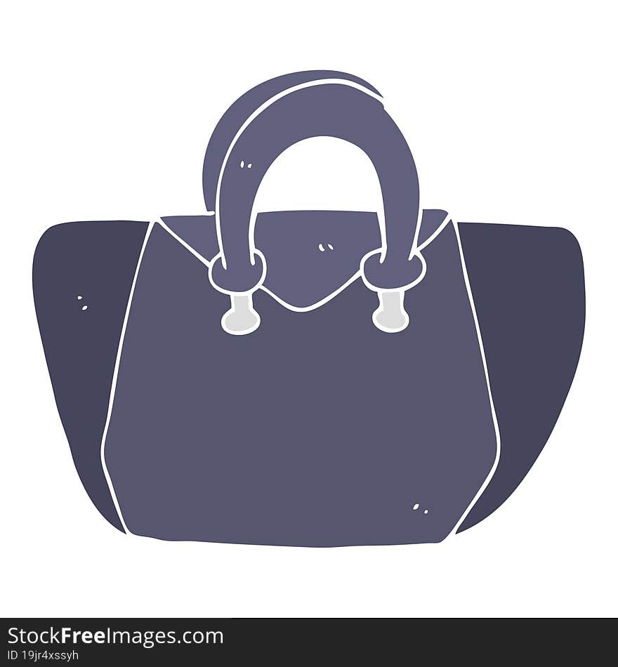 flat color illustration of a cartoon handbag