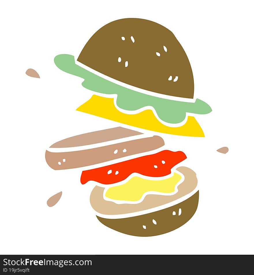 cartoon doodle of a burger