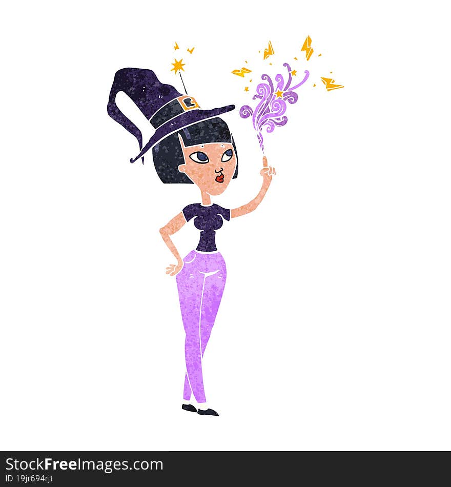 retro cartoon witch