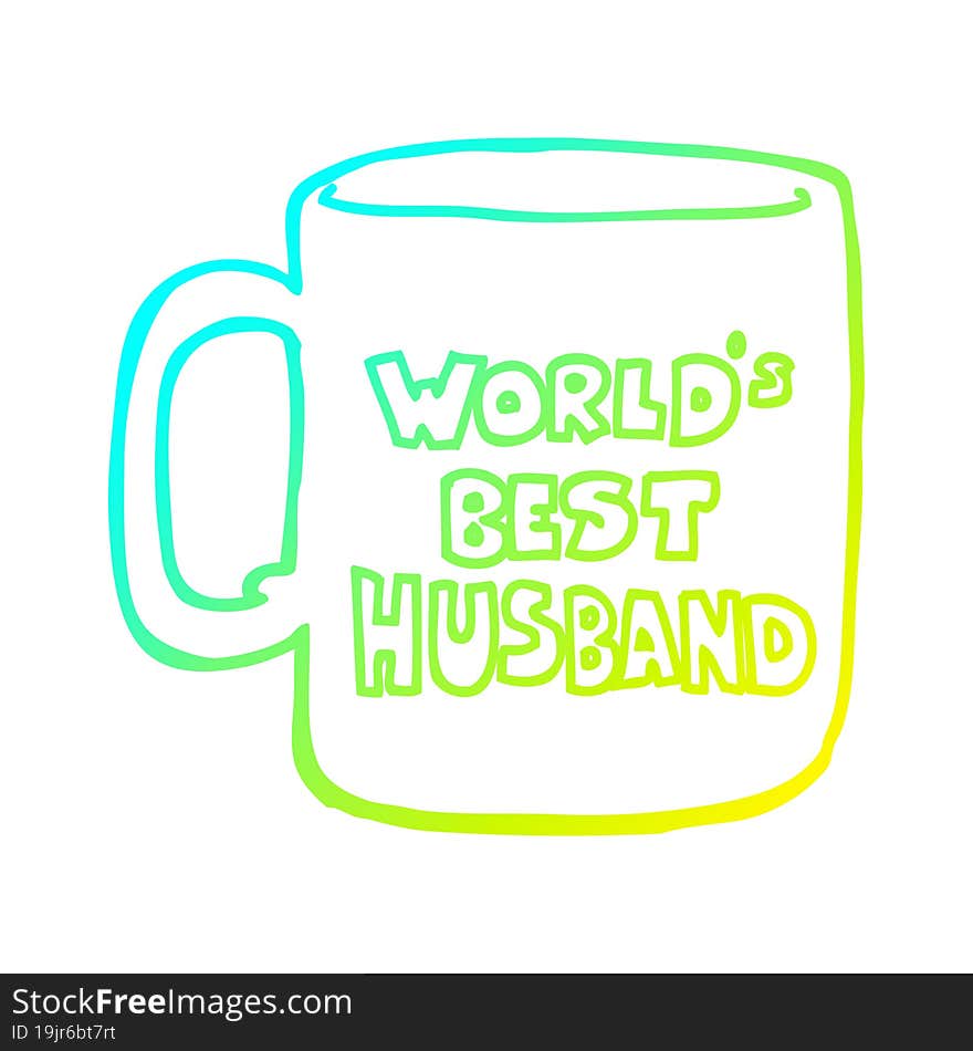 cold gradient line drawing worlds best husband mug