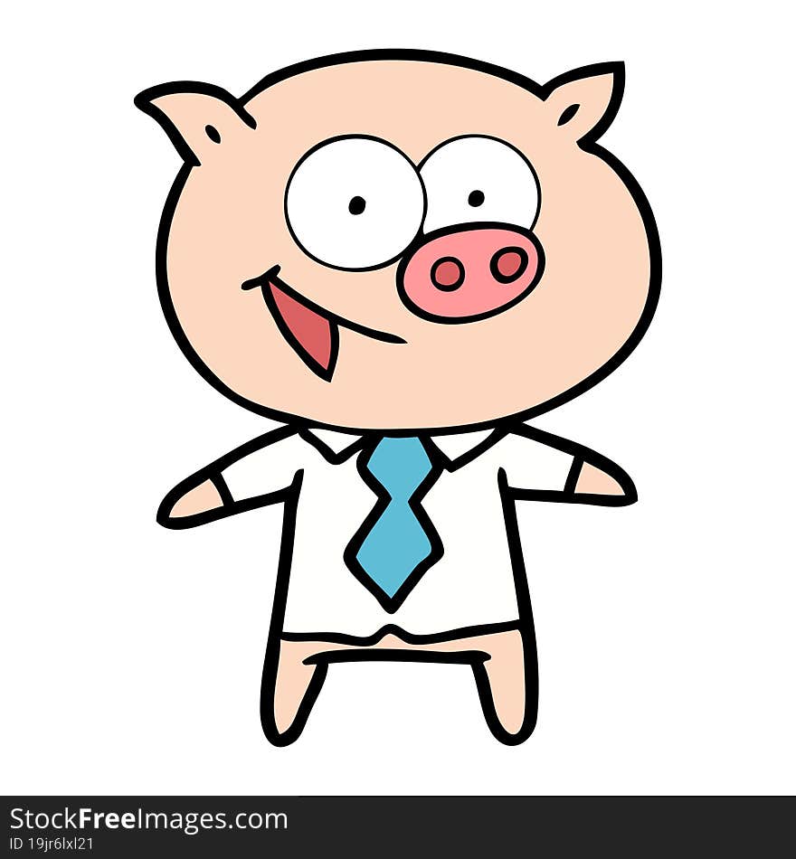 cheerful pig in office clothes. cheerful pig in office clothes