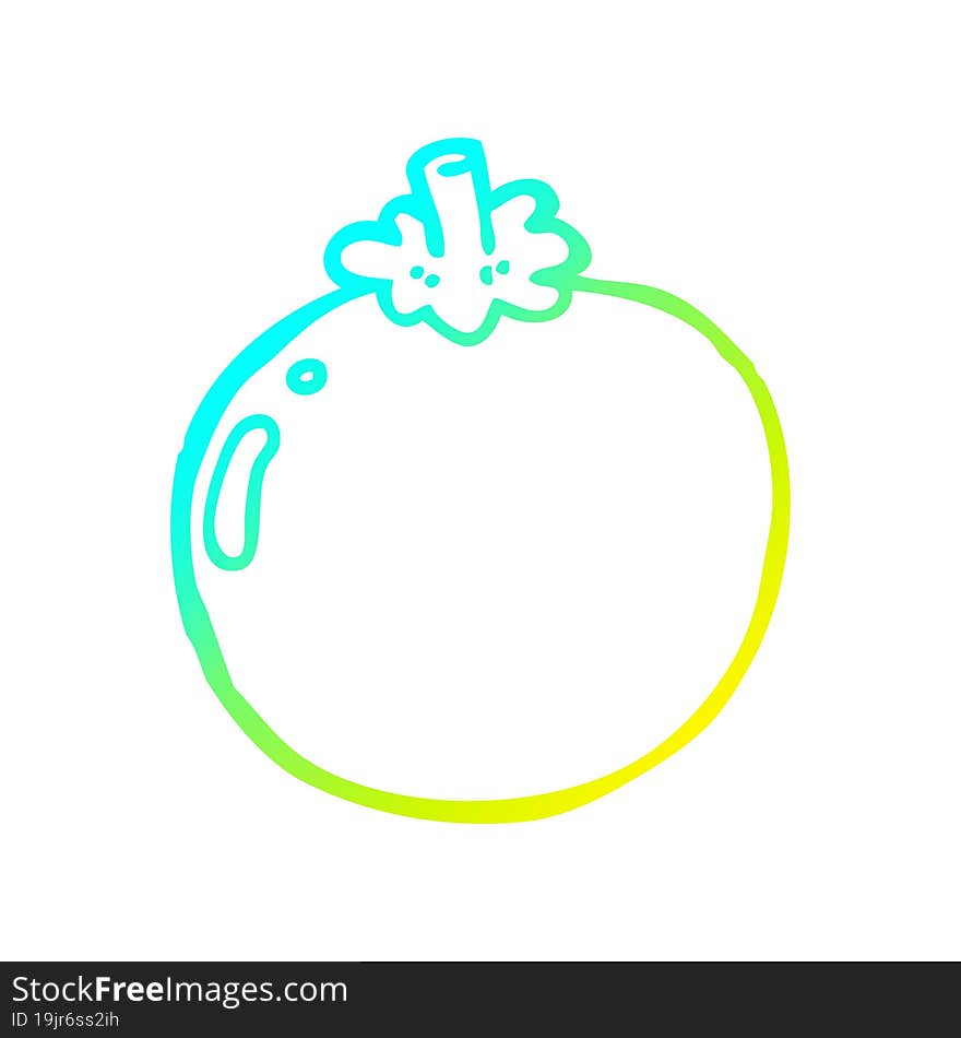 cold gradient line drawing cartoon tomato