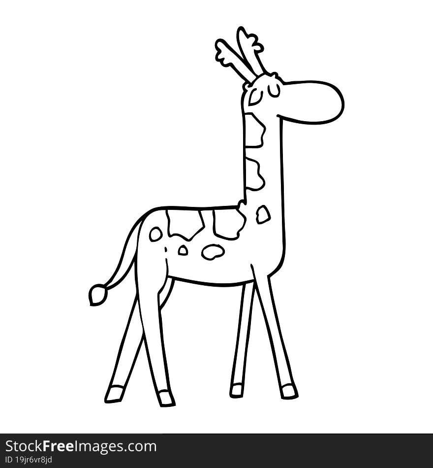 line drawing cartoon funny giraffe