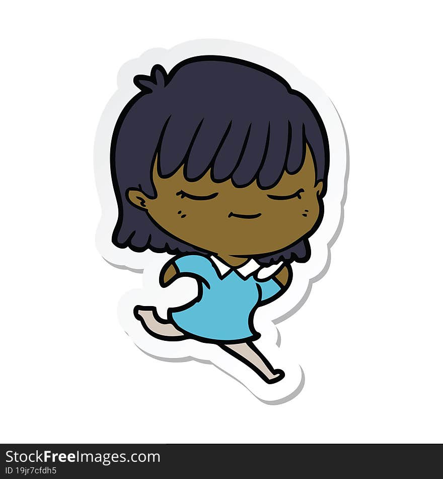 sticker of a cartoon woman