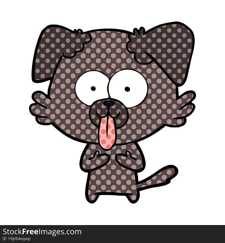 cartoon dog with tongue sticking out. cartoon dog with tongue sticking out