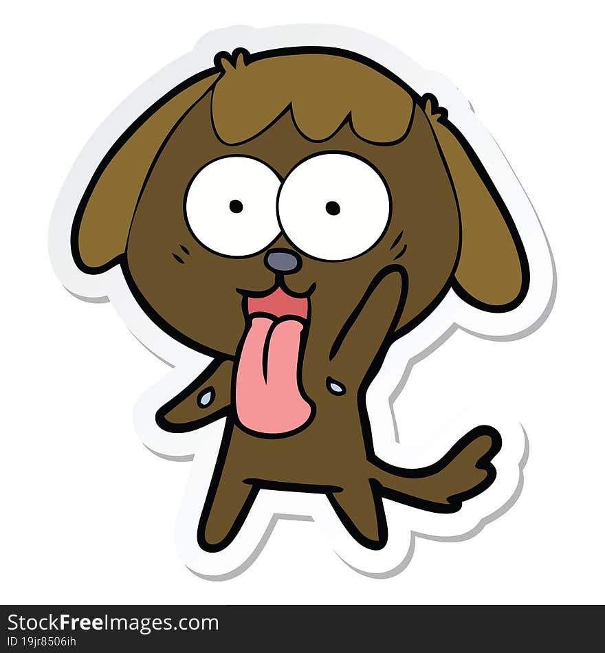 Sticker Of A Cute Cartoon Dog