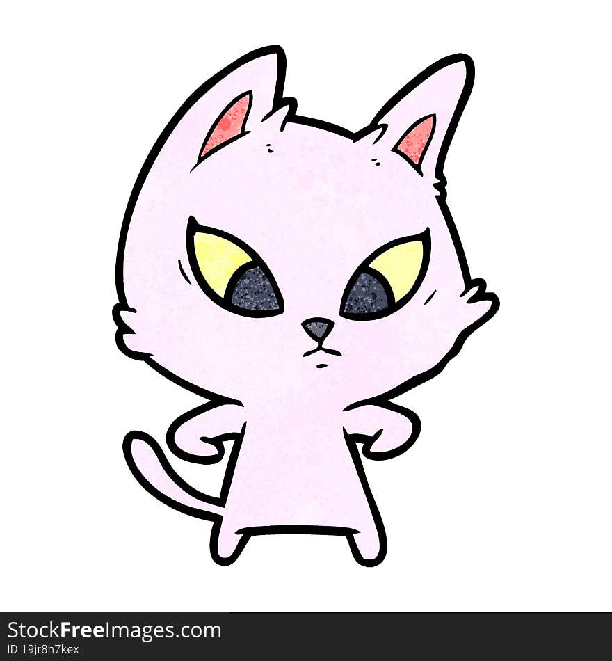 confused cartoon cat. confused cartoon cat