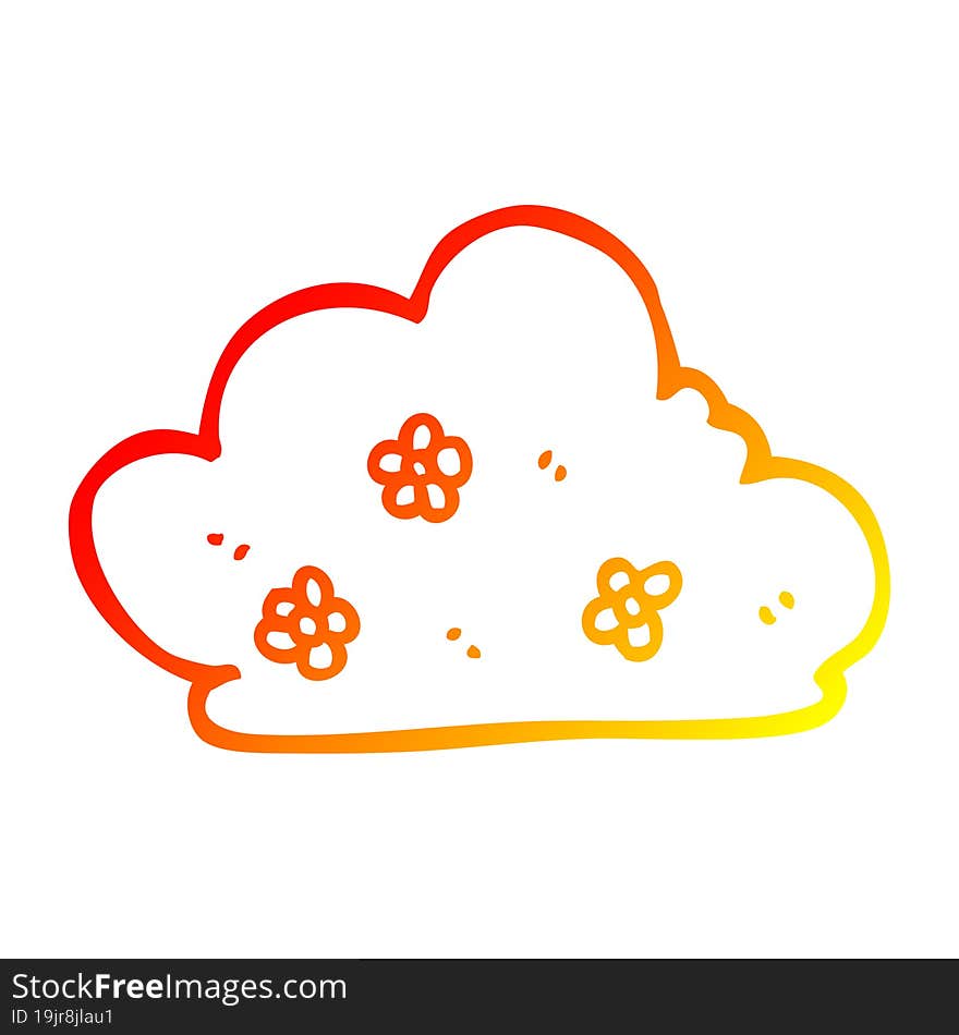 warm gradient line drawing cartoon hedge