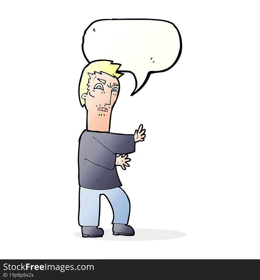 cartoon angry man with speech bubble