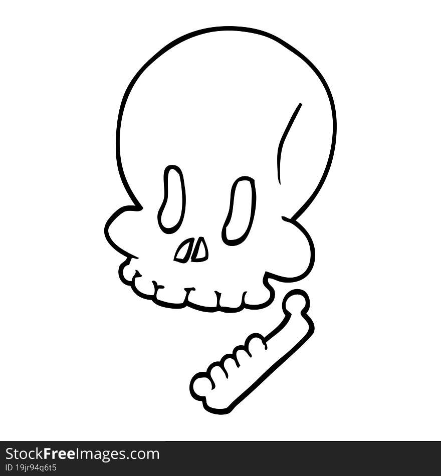 line drawing cartoon halloween skull