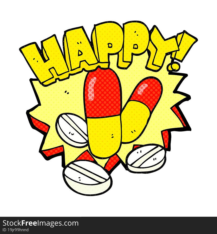 Cartoon Happy Pills