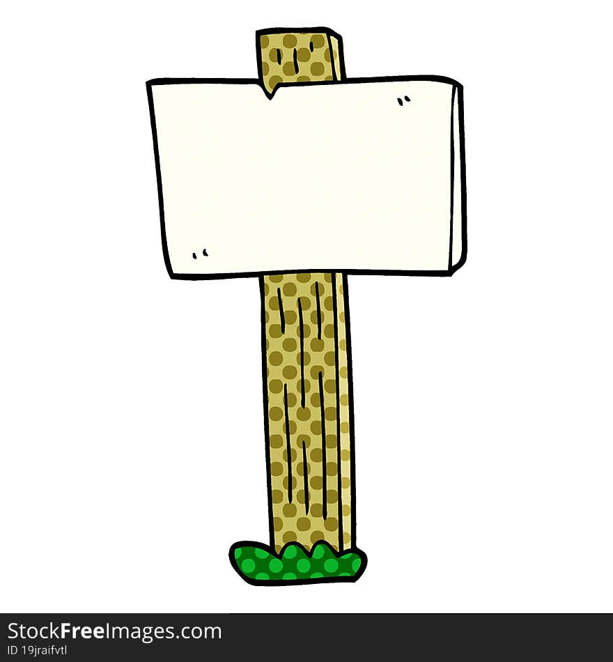 Cartoon Doodle Sign Post