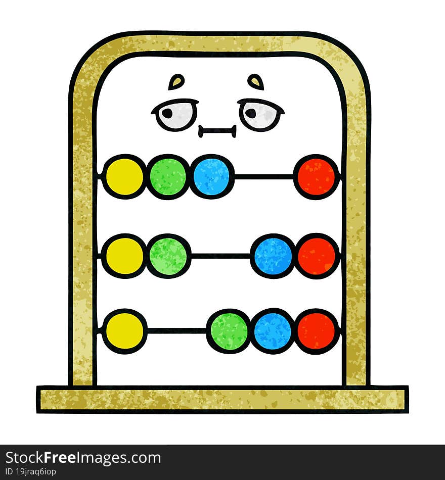 retro grunge texture cartoon abacus