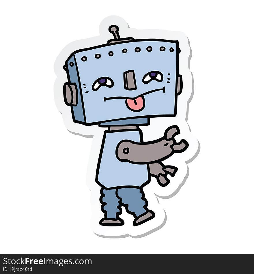 sticker of a cartoon robot