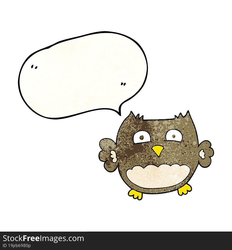 Speech Bubble Textured Cartoon Owl