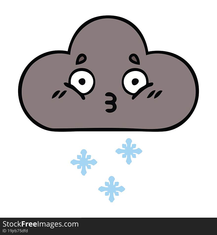 cute cartoon storm snow cloud