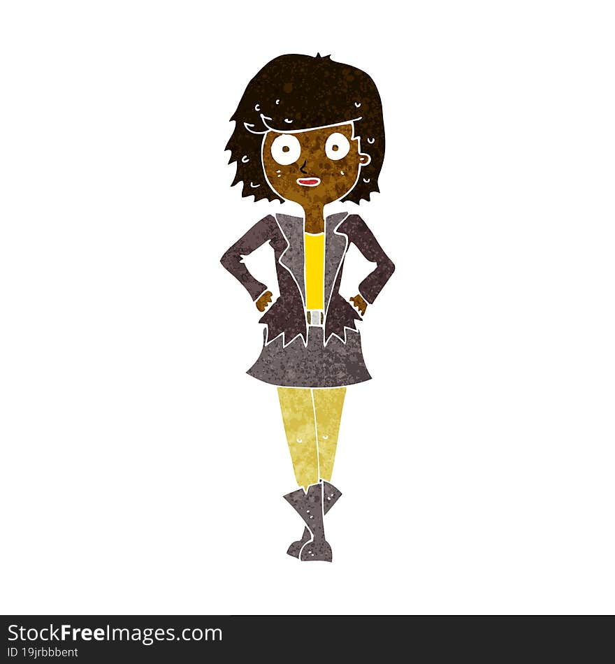 cartoon girl in jacket