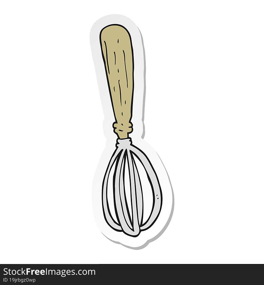 Sticker Of A Cartoon Whisk