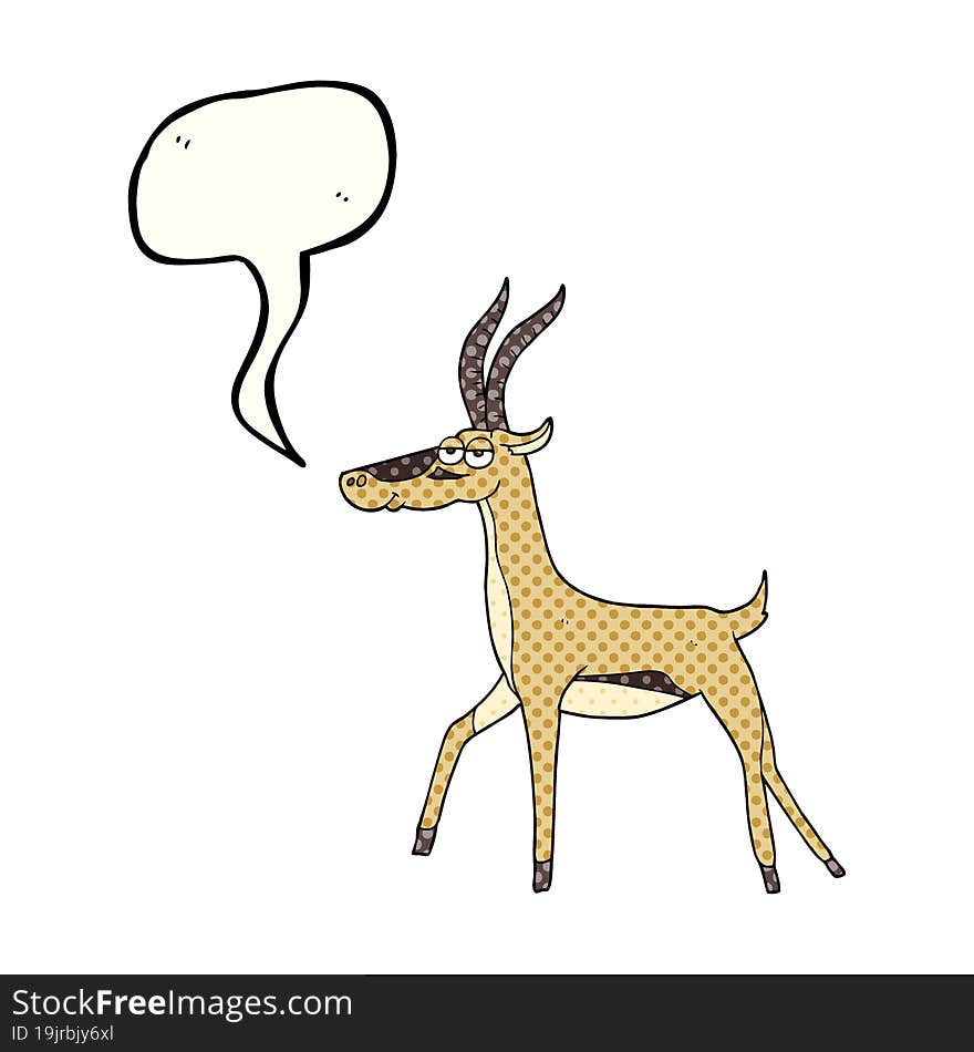 comic book speech bubble cartoon gazelle