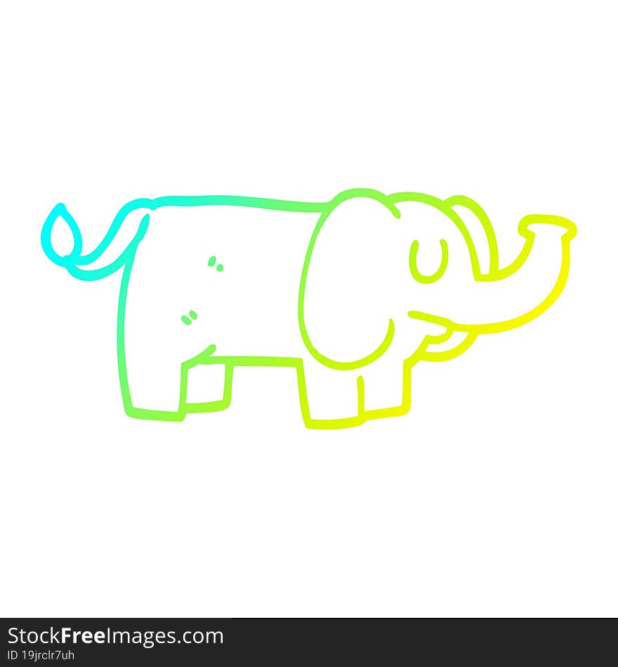 cold gradient line drawing cartoon funny elephant