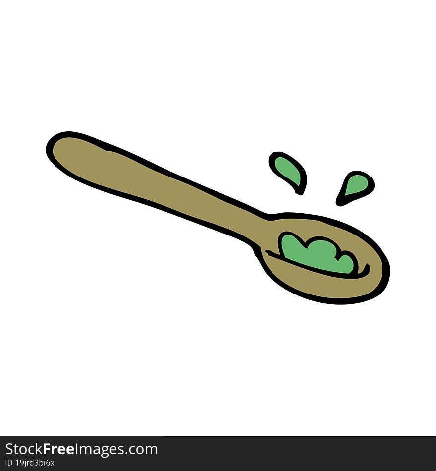 cartoon doodle ladle of food