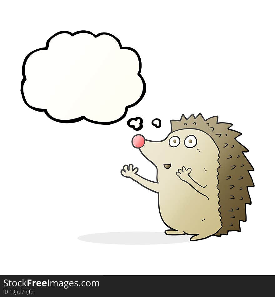 Thought Bubble Cartoon Cute Hedgehog