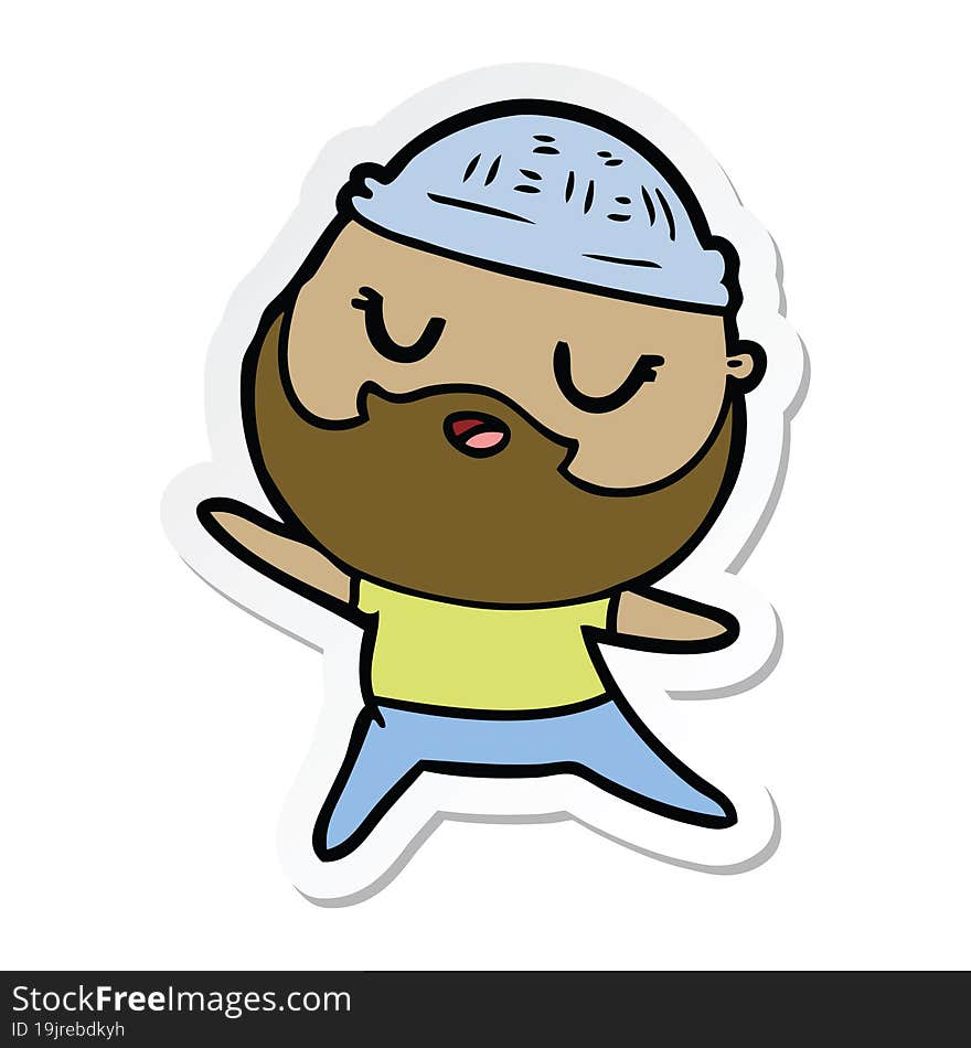 sticker of a cartoon man with beard