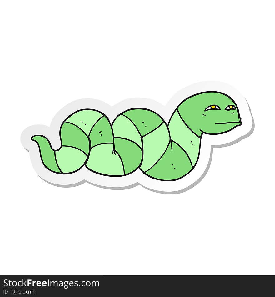 Sticker Of A Cartoon Snake