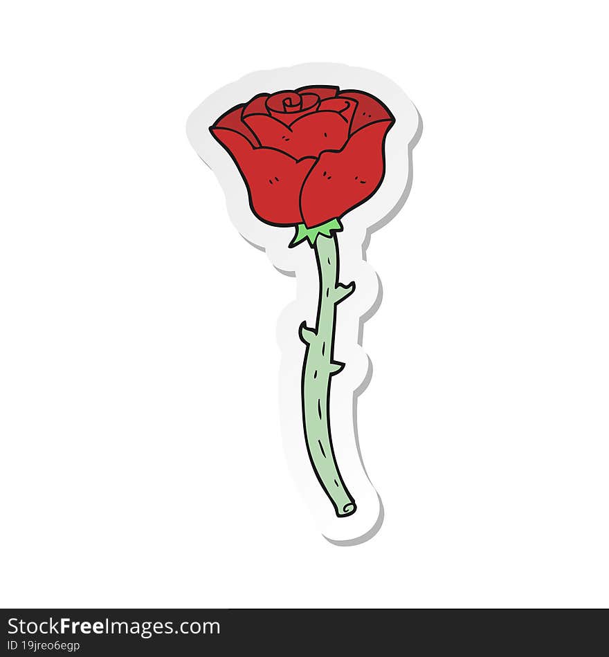 sticker of a cartoon rose