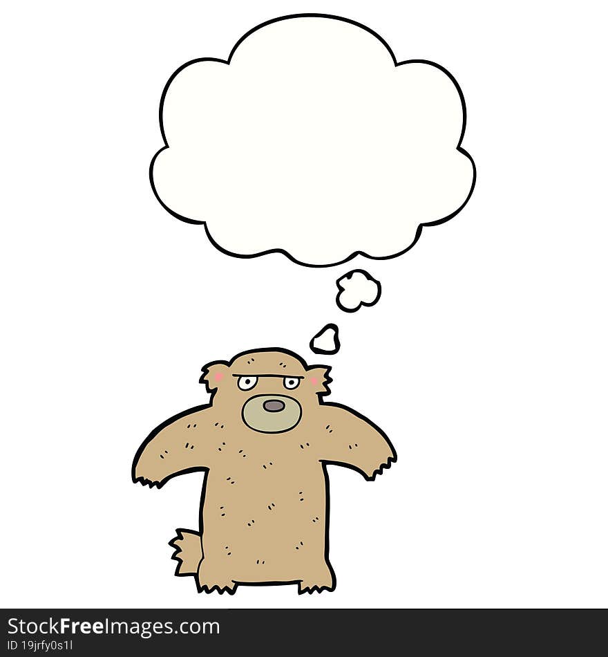 cartoon bear and thought bubble