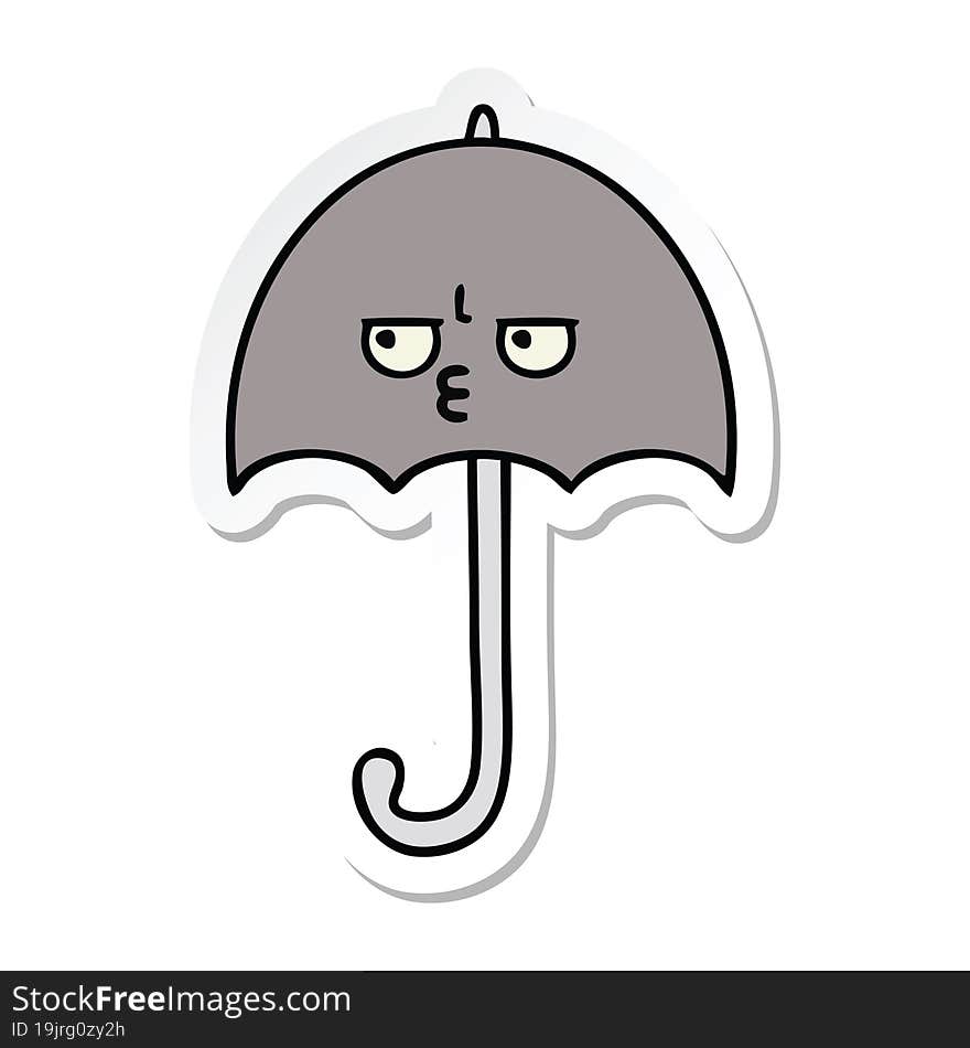 sticker of a cute cartoon umbrella