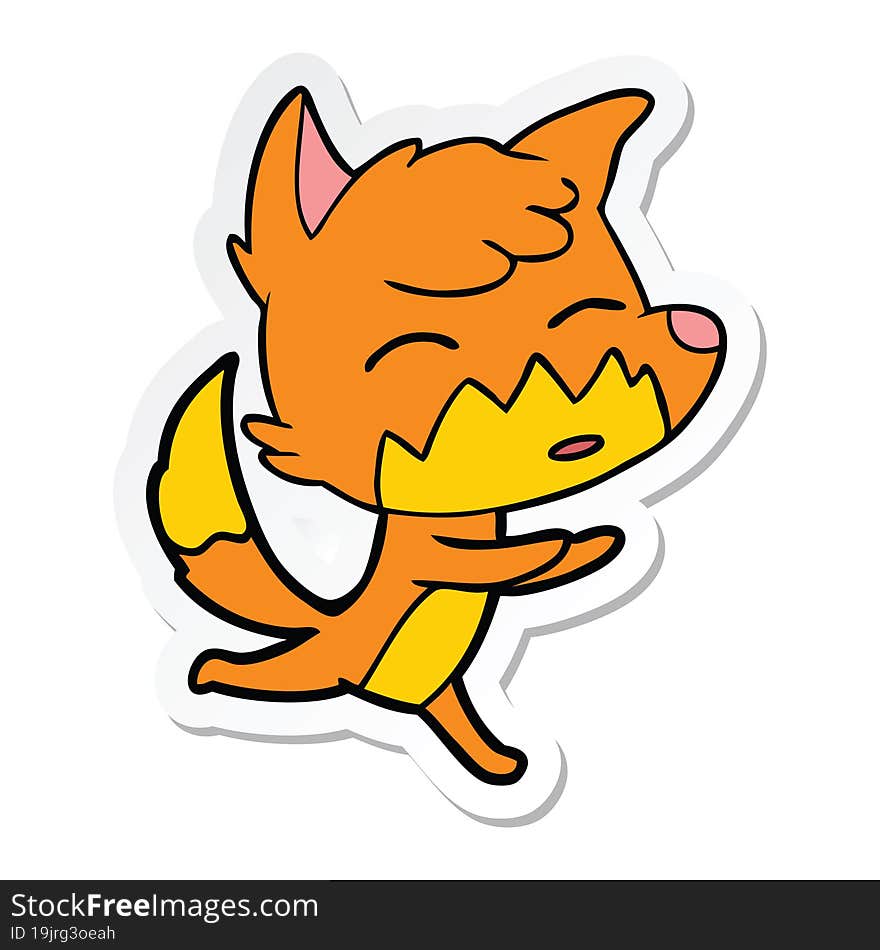 sticker of a cartoon fox