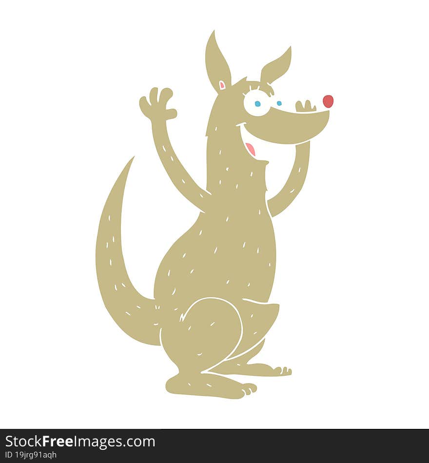 flat color illustration of a cartoon kangaroo