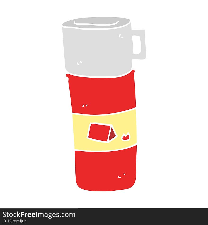 flat color illustration of camping flask. flat color illustration of camping flask