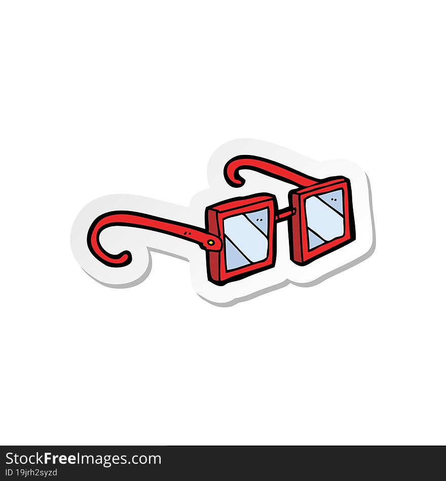 sticker of a cartoon glasses