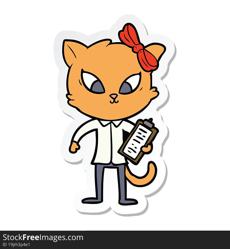 Sticker Of A Cartoon Cat