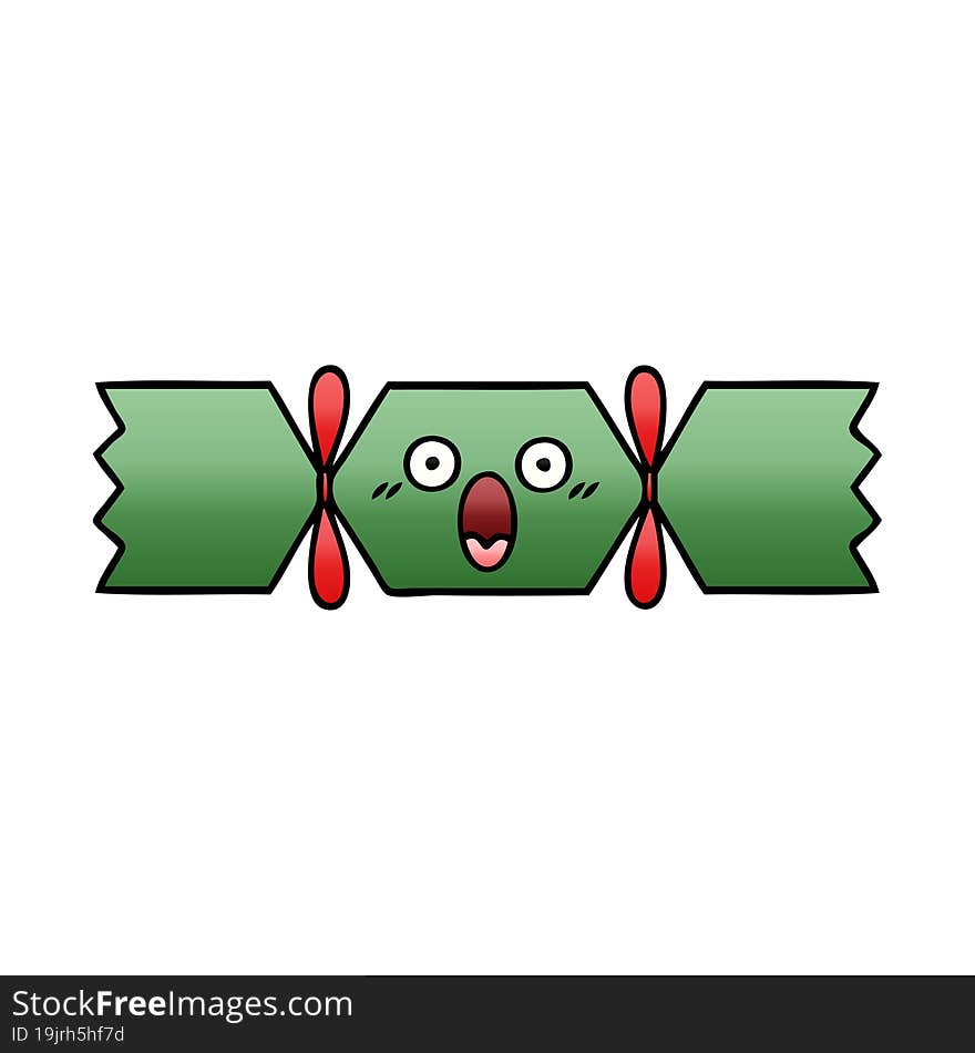 gradient shaded cartoon of a christmas cracker