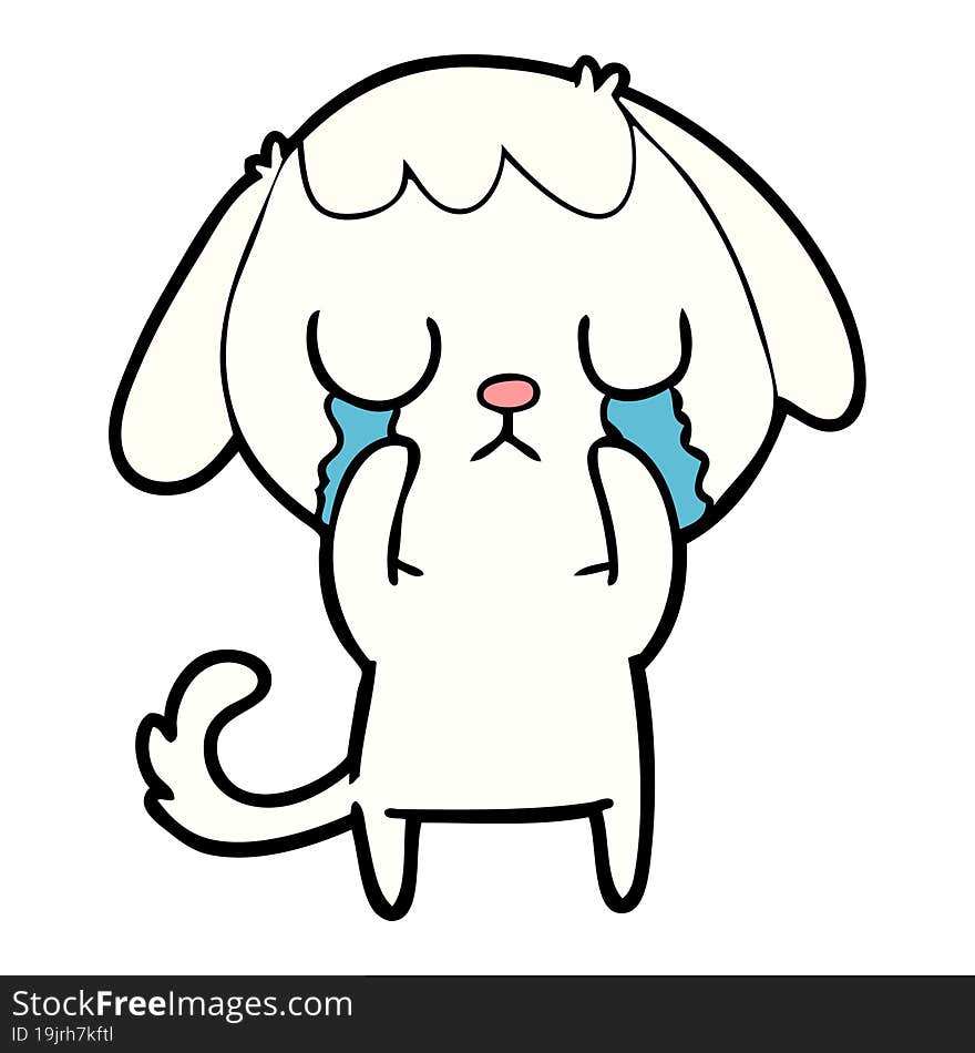 cute cartoon dog crying. cute cartoon dog crying