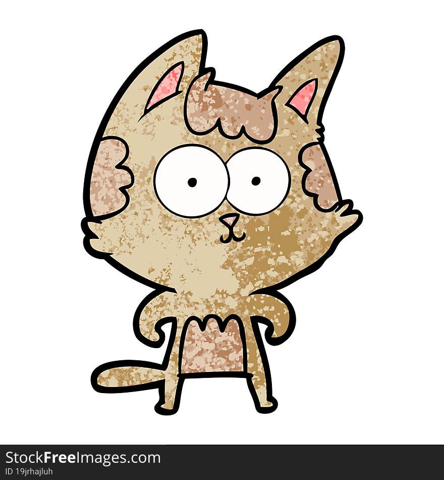 happy cartoon cat. happy cartoon cat