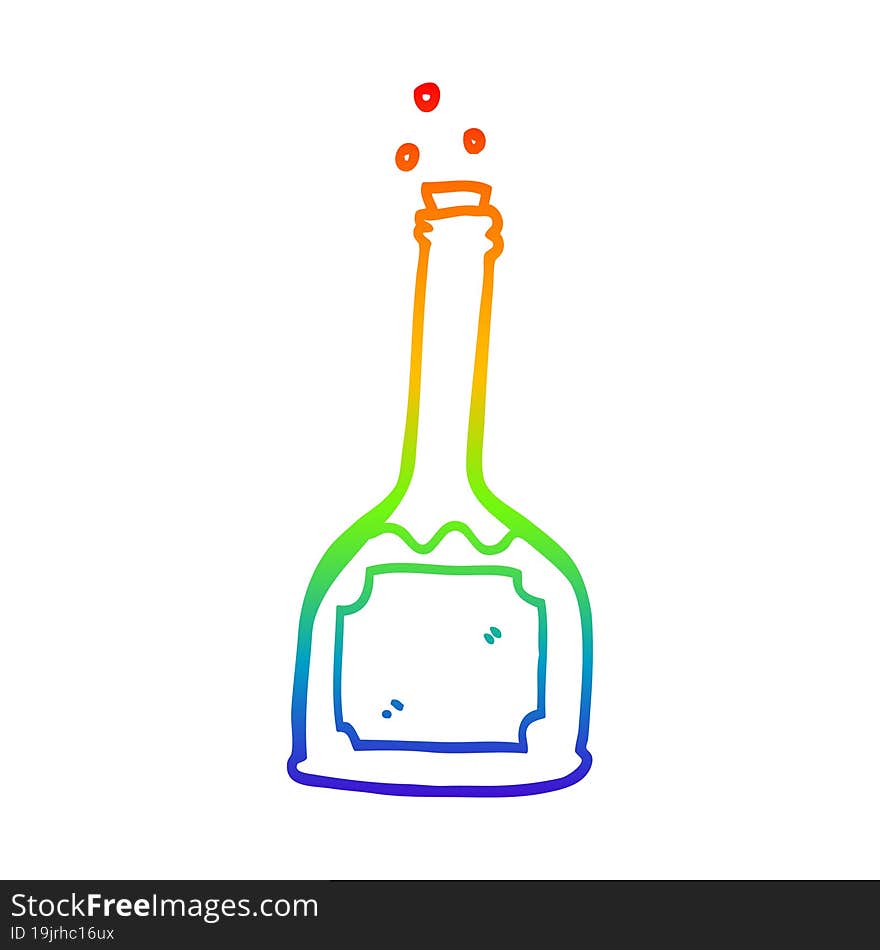 Rainbow Gradient Line Drawing Cartoon Magic Potion