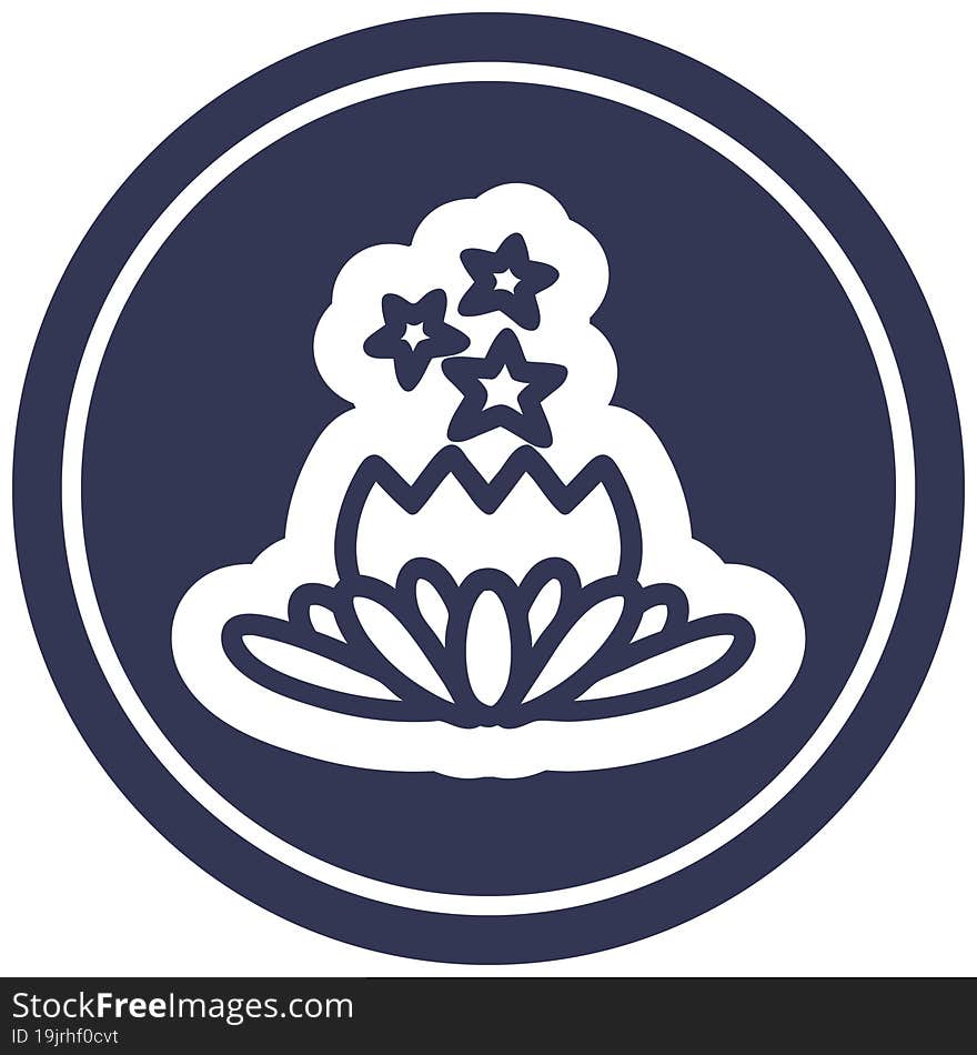 magical flower circular icon symbol