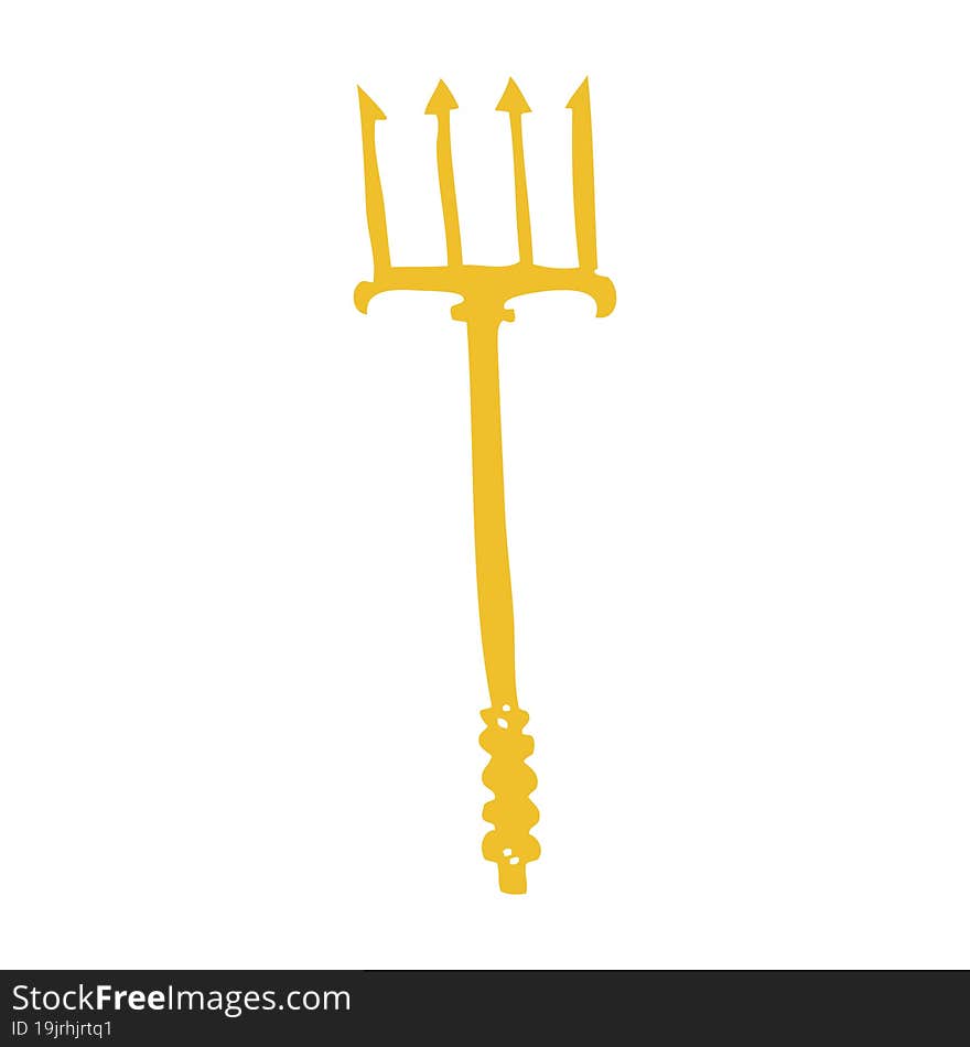 cartoon doodle gold trident