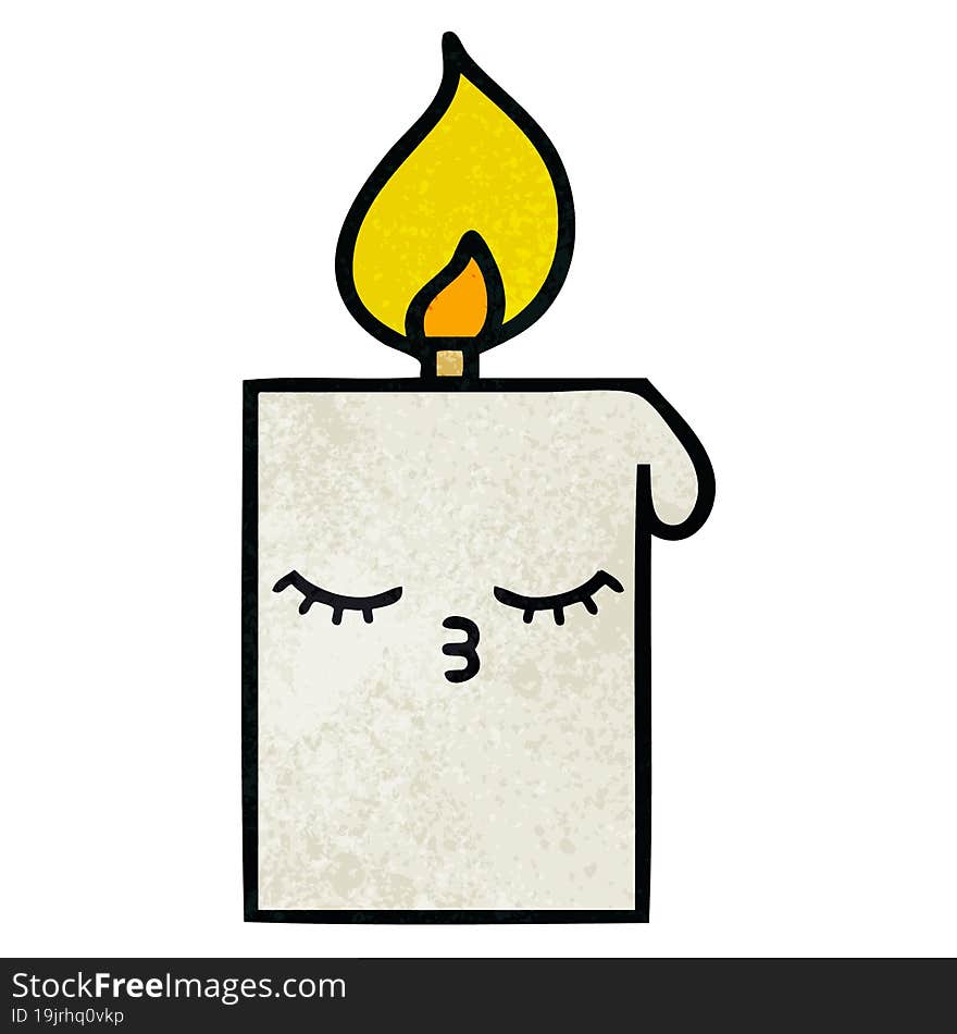 retro grunge texture cartoon lit candle