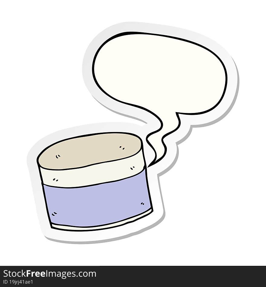 Cartoon Pot And Speech Bubble Sticker