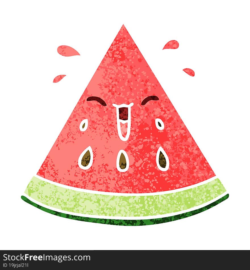 quirky retro illustration style cartoon watermelon