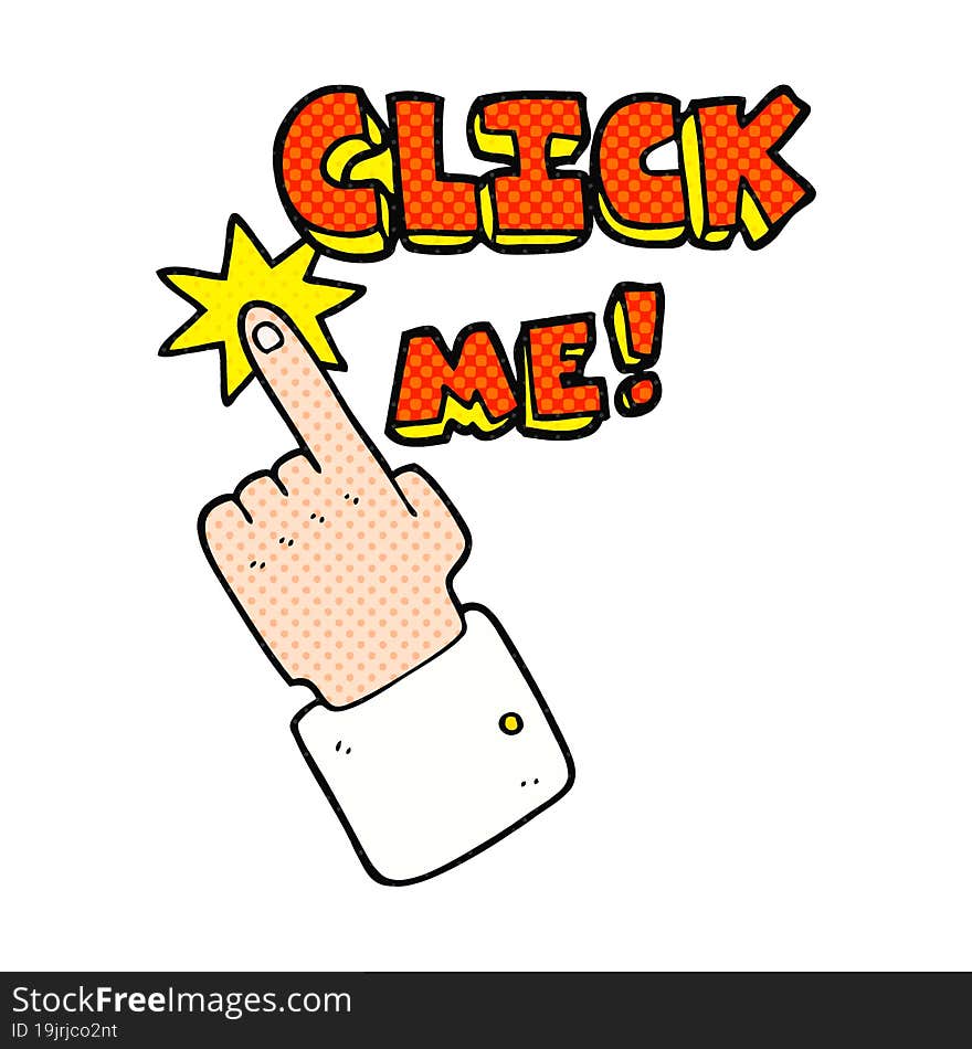 Click Me Cartoon Sign