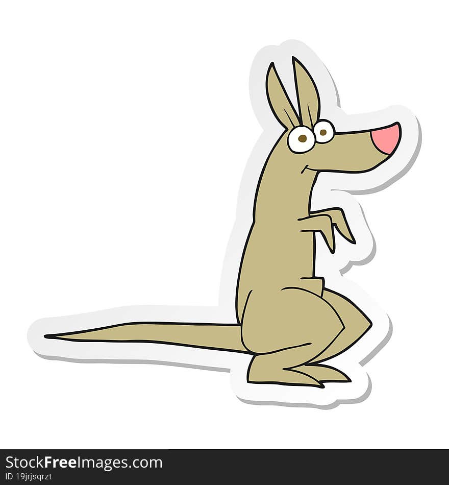 sticker of a cartoon kangaroo